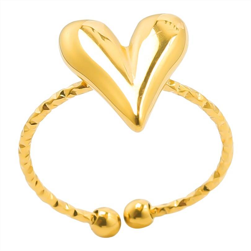 Anti Tarnish Titanium Steel Gold Plated Heart Shape Ring | Valentine Gift Idea | Date Night Gift Idea