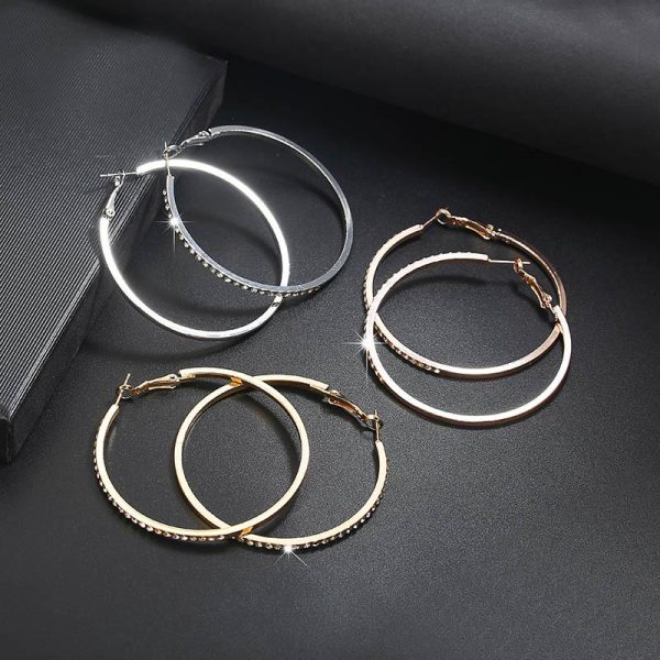 Minimalist Hoop Earrings | Classic Style Commute Round  Hoop Earrings | Golden Hoops - Image 3